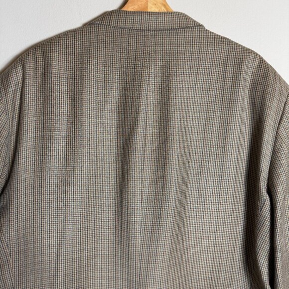 Lauren Ralph Lauren Silk Wool Plaid Sport Coat Dinner Jacket Blazer Mens 48R Tan - Picture 11 of 14